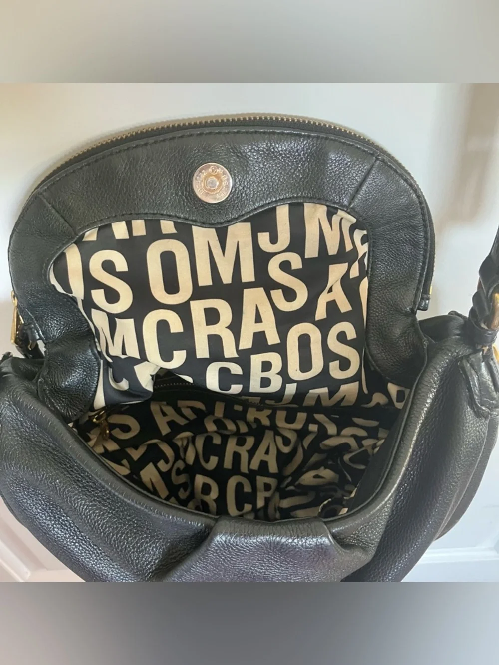 MARC by MARC JACOBS Natasha Classic Q Leather Crossbody Black Y2K Purse - Picture 8 of 12